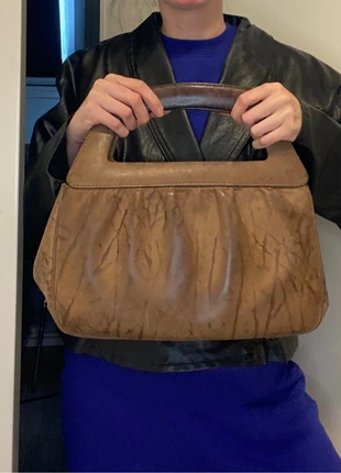 Eighties vintage handbag unique leather, merk: Top Vintage, staat: Heel goed, € 45,00, € 47,95 inclusief Kopersbescherming