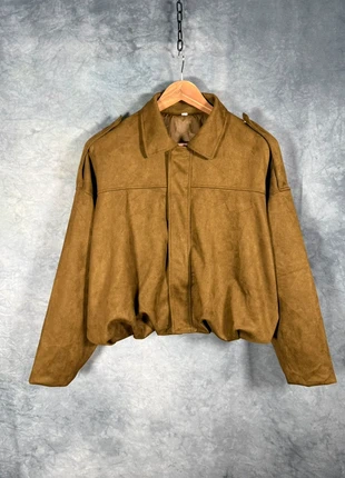 Women’s Vintage 80s Brown Faux Suede Cropped Jacket S – Dolman Sleeves, Epaulettes & Blouson Fit, condition: Very good, size: S / UK 8-10, £18.00, £19.60 includes Buyer Protection
