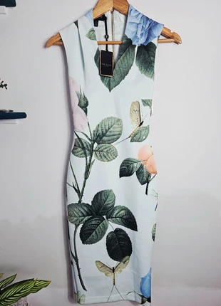 Ted Baker Floral Dress with Gold Zip Size 0 (UK 6), brand: Ted Baker, condition: Very good, size: XS / UK 4-6, £48.00, £51.10 includes Buyer Protection