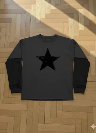 T-shirt noir à manches longues étoile, brand: ouilix, condizioni: Ottime, taglia: M, €34.99, €37.44 include la Protezione acquisti