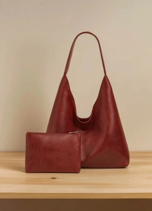 Besace pour femme + pochette, cuir, bordeaux,, brand: Vintage Dressing, condition: New without tags, €18.00, €19.60 includes Buyer Protection Pro