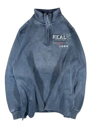 Pull 1/4 zippé bleu vintage col montant (M/L) - Y2K workwear, marque: Vintage Dressing, état: Très bon état, taille: M, 19,00 €, 20,65 € Protection acheteurs (Pro) incluse