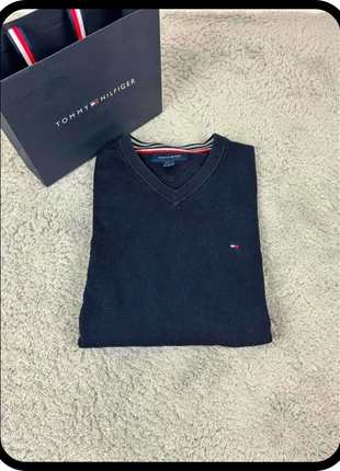 Sweat Pull Col V en coton Noir Tommy Hilfiger - Taille M - Homme, merk: Tommy Hilfiger, staat: Heel goed, maat: M, € 19,90, € 21,60 inclusief Kopersbescherming Pro