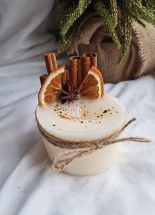 Cinnamon pillar soy wax candle christmas gift - festive design , table decoration, brand: Made, condition: New with tags, £7.00, £8.05 includes Buyer Protection Pro