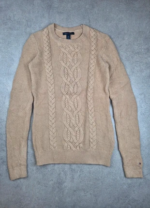 Pull torsadé Tommy Hilfiger femme col rond beige - Taille XS, brand: Tommy Hilfiger, condition: Good, size: XS / 34 / 6, €6.00, €7.00 includes Buyer Protection
