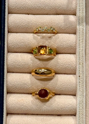 New Luxury Vintage Gemstone & Gold Ring Set (4pcs) - Multiple Sizes and Adjustable, brand: Source Unknown, condition: New without tags, size: Adjustable, £10.00, £11.20 includes Buyer Protection
