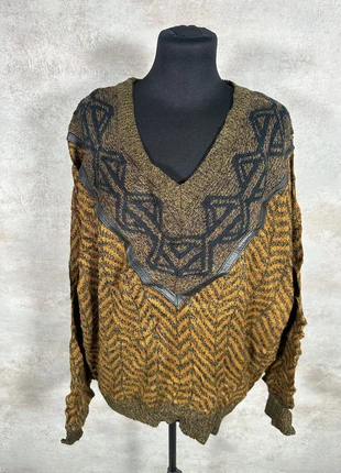 Pull Hiver Ethnic Vintage 80s 90s y2k Urban Works marron noir texture taille L, marque: Vintage Dressing, état: Très bon état, taille: L / 40 / 12, 30,00 €, 32,20 € Protection acheteurs (Pro) incluse