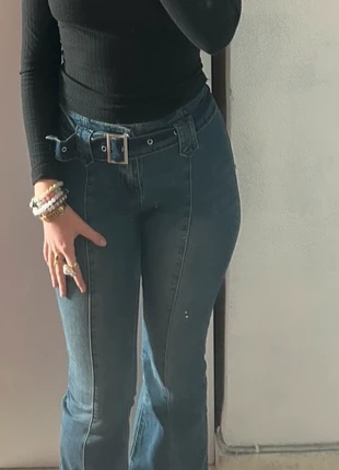 Vaqueros acampanados Y2K con cinturón, marque: Shein, état: Très bon état, taille: XS / 34 / 6, 8,00 €, 9,10 € Protection acheteurs incluse