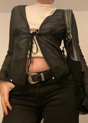 Blusa transparente negra vintage estilo fairy goth mesh, marque: Vintage Dressing, état: Très bon état, taille: M / 38 / 10, 16,00 €, 17,50 € Protection acheteurs incluse