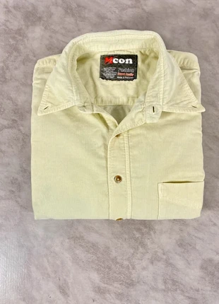 Chemise workwear vintage velours côtelé écru/beige – L homme, esprit surchemise Code 350, marque: Vintage Dressing, état: Bon état, taille: L, 18,00 €, 19,60 € Protection acheteurs (Pro) incluse