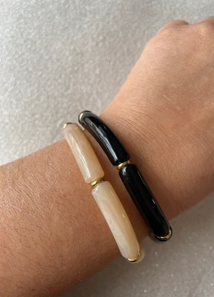 2 bracelets élastiques acrylique et acier inoxydable neufs, marke: Tendance, zustand: Neu, 7,00 €, 8,05 € inklusive Vinted-Käuferschutz