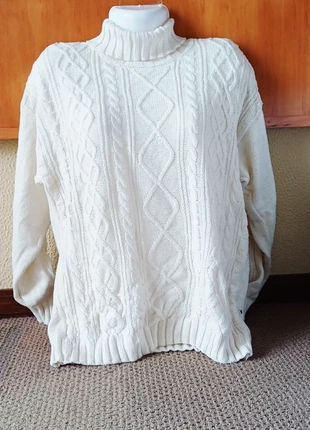 Camisola pescador irlandesa padrão aran gola branca L unisexo vertical, brand: Vertical, condizioni: Ottime, taglia: L, €12.00, €13.30 include la Protezione acquisti