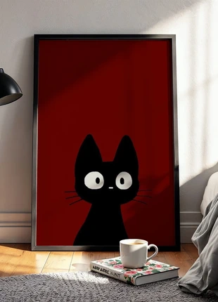 Minimal Black Cat Art Print – A4 Framed | A1 A2 A3 Available | Aesthetic Decor, brand: Art, condition: New without tags, £10.99, £12.24 includes Buyer Protection Pro