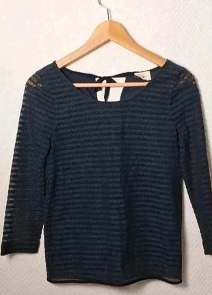 Blouse Sézane doublée taille S couleur bleu marine, merk: Sézane, staat: Heel goed, maat: S / 36 / 8, € 45,00, € 47,95 inclusief Kopersbescherming