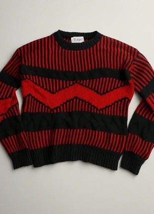 Pull vintage homme rayé rouge & noir – Taille XL – Style rétro années 90, marque: Vintage Dressing, état: Très bon état, taille: XL / 42 / 14, 15,00 €, 16,45 € Protection acheteurs incluse