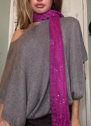 Y2K vintage style hot pink silver sequin thin scarf with tassel, brand: y2k, condition: Very good, £12.00, £13.30 includes Buyer Protection