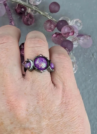 Bague Opale de Feu Violette – Style Witchy & Bohème, taille 6 #REF083, brand: Witch, condition: Very good, size: 16.5 mm Ø, €6.66, €7.69 includes Buyer Protection