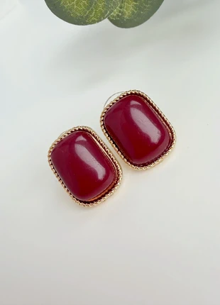 Burgundy Stud Elegant Retro Style Earrings, condition: New without tags, £5.50, £6.48 includes Buyer Protection Pro