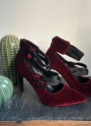 Gorgeous rich red velvet heels by M&S, size 4.5, brand: Marks & Spencer, condition: New with tags, size: 4.5, £16.00, £17.50 includes Buyer Protection Pro