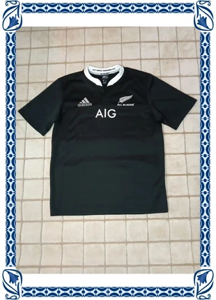 T-shirt rugby adidas des all-blacks, mai 2014, logo argenté et relief, très bon état., brand: adidas, condition: Very good, size: L, €64.90, €68.85 includes Buyer Protection