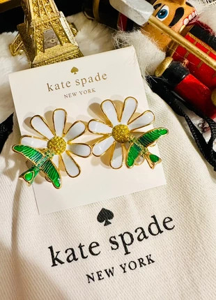🌼 Boucles d’oreilles Kate Spade New York – Marguerites & Colibris – Émail & Zirconium, brand: Kate Spade, condition: Very good, €35.00, €37.45 includes Buyer Protection Pro
