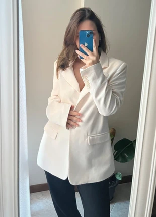 Blazer Oversize NA-KD Panna/Avorio | TG. 34 (Veste S/M), marca: NA-KD, estado: Muito bom, tamanho: Outro, €10.00, €11.20 inclui Proteção do Comprador