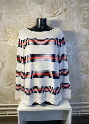 Pull Tommy Hilfiger rayé blanc & bleu – Taille XL, brand: Tommy Hilfiger, condition: Good, size: XL / 42 / 14, €15.00, €16.45 includes Buyer Protection