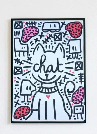 Mr.Chat de Mr.Hope . Pièce unique. Original. Art . Rose rouge, brand: Art, condition: New with tags, €10.00, €11.20 includes Buyer Protection Pro