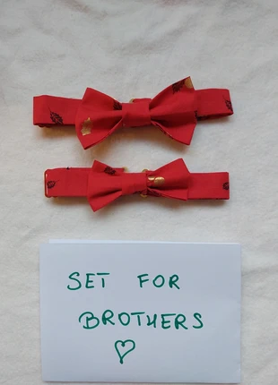 Set brothers Bow tie Fliege gravata borboleta papillon pajarita cravatta Christmas Noël Kerst, merk: Atelier Daily Elegance, staat: Nieuw met prijskaartje, € 15,99, € 17,49 inclusief Kopersbescherming Pro