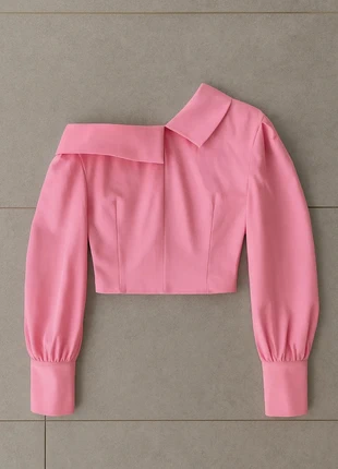 Chemise rose asymétrique à épaules dénudées, marke: Rose, zustand: Sehr gut, größe: S / 36 / 8, 39,00 €, 41,65 € inklusive Vinted-Käuferschutz