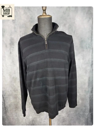 Pull col camionneur Half zip 1/4 zip 100% coton Tommy Hilfiger Noir Taille L, brand: Tommy Hilfiger, condizioni: Buone, taglia: L, €14.90, €16.35 include la Protezione acquisti Pro