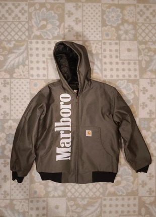 Carhartt × Malboro - Hoodie Jacket Active Green/Caqui, merk: Carhartt, staat: Heel goed, maat: L, € 74,90, € 79,35 inclusief Kopersbescherming