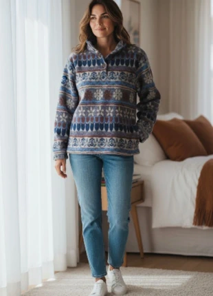 Felpa Vintage Pile da donna Lotto motivo geometrico 90' style 80's style, marque: Vintage Dressing, état: Neuf sans étiquette, taille: L / 40 / 12, 20,00 €, 21,70 € Protection acheteurs incluse