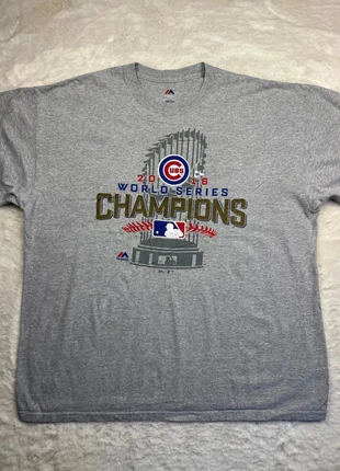 1813. T-shirt MLB Majestic XL gris – Chicago Cubs Champions 2016, brand: Majestic, condition: Very good, size: XL, €10.00, €11.20 includes Buyer Protection