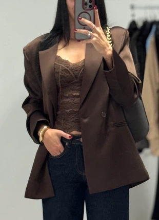 Blazer marrone nuovo con cartellino, marca: Donna, estado: Novo com etiquetas, tamanho: M / 38 / 10, €40.00, €42.70 inclui Proteção do Comprador