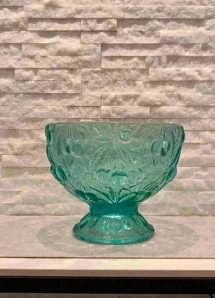 Coupe en verre épais teinté bleu vert., staat: Heel goed, € 25,00, € 26,95 inclusief Kopersbescherming