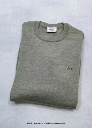 Pull Lacoste y2k Beige Homme col rond Old money Crew Neck - Taille L /390B, merk: Lacoste, staat: Heel goed, maat: L, € 44,00, € 46,90 inclusief Kopersbescherming Pro