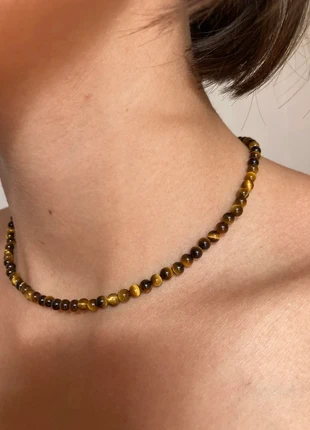 Collier perles rondes oeil de tigre 4mm, état: Neuf sans étiquette, 18,00 €, 19,60 € Protection acheteurs incluse
