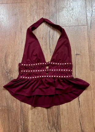 Top bordeaux, marke: Shein, zustand: Neu, größe: S / 36 / 8, 8,00 €, 9,10 € inklusive Vinted-Käuferschutz