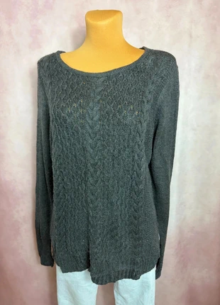 Pull a col rond torsadé tressé vintage gris | Taille L | pf69, merk: Vintage Dressing, staat: Heel goed, maat: L / 40 / 12, € 11,00, € 12,25 inclusief Kopersbescherming Pro