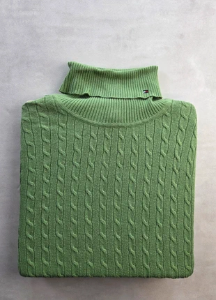 tommy hilfiger pull col roulé vert torsadé coton logo XL, marke: Tommy Hilfiger, zustand: Sehr gut, größe: XL / 42 / 14, 20,00 €, 21,70 € inklusive Vinted-Käuferschutz