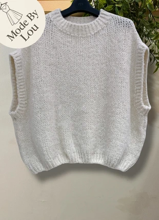 Pull ecru en laine mélangée manches courtes, marque: Tendance, état: Très bon état, taille: S / 36 / 8, 29,90 €, 32,10 € Protection acheteurs (Pro) incluse