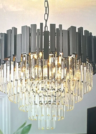 Modern Crystal Chandelier Black Pendant Light – D60 cm-RRP-£249.99, brand: Amazon, condition: New without tags, £109.99, £116.19 includes Buyer Protection Pro