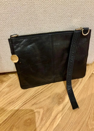 Oasis black leather clutch bag handbag, brand: Oasis, condition: Very good, £5.00, £5.95 includes Buyer Protection
