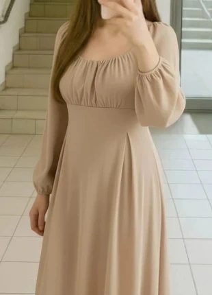 Robe beige longue à manches bouffantes taille S, brand: Balinéa, condition: Very good, size: S / 36 / 8, €36.80, €39.34 includes Buyer Protection