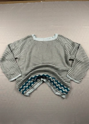 Pull Vintage M Tricot Rayé Gris Blanc Motifs Chevron Bleu Basique Confort Hiver, brand: Vintage Dressing, condizioni: Ottime, taglia: M / IT 42 / EU 38, €13.00, €14.35 include la Protezione acquisti