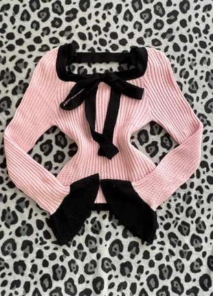 Pink Coquette Y2K Ribbed Knit Top XS/XXS, marque: Vintage Dressing, état: Neuf sans étiquette, taille: XS / 34 / 6, 30,00 €, 32,20 € Protection acheteurs incluse