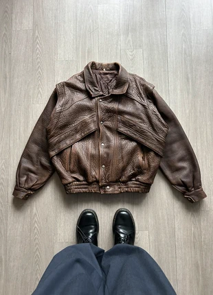 80’s Vintage Real Leather Jacket Genuine Aviator, marque: Vintage Dressing, état: Bon état, taille: XL, 49,95 €, 53,15 € Protection acheteurs incluse
