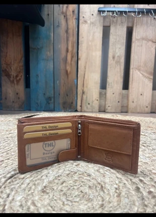 Lederen portemonnee heren bruin, merk: THL design, staat: Nieuw met prijskaartje, € 16,50, € 18,03 inclusief Kopersbescherming Pro