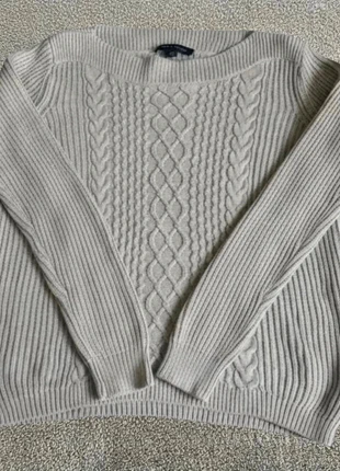 Pull Tommy Hilfiger hiver Torsadé a maille tressée Gris Clair Femme Taille S Col Bateau, marque: Tommy Hilfiger, état: Très bon état, taille: S / 36 / 8, 34,00 €, 36,40 € Protection acheteurs incluse